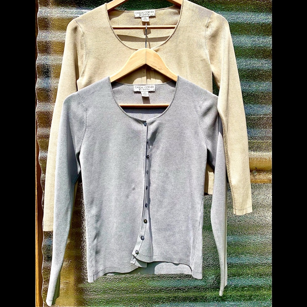 Casual Corner TWO-Silk Stretch Cardigans